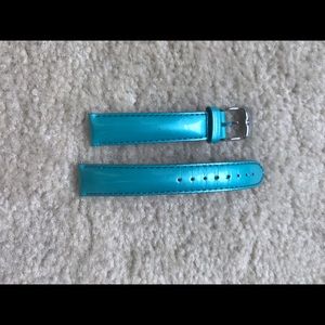 Blue patent leather Michele 16mm watch strap